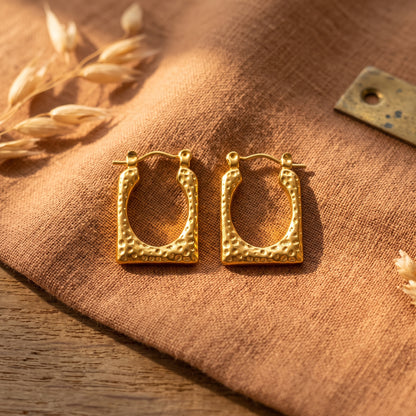 The Elara Hammered Gold Earrings