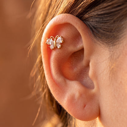 The Butterfly Crystal Piercing Stud
