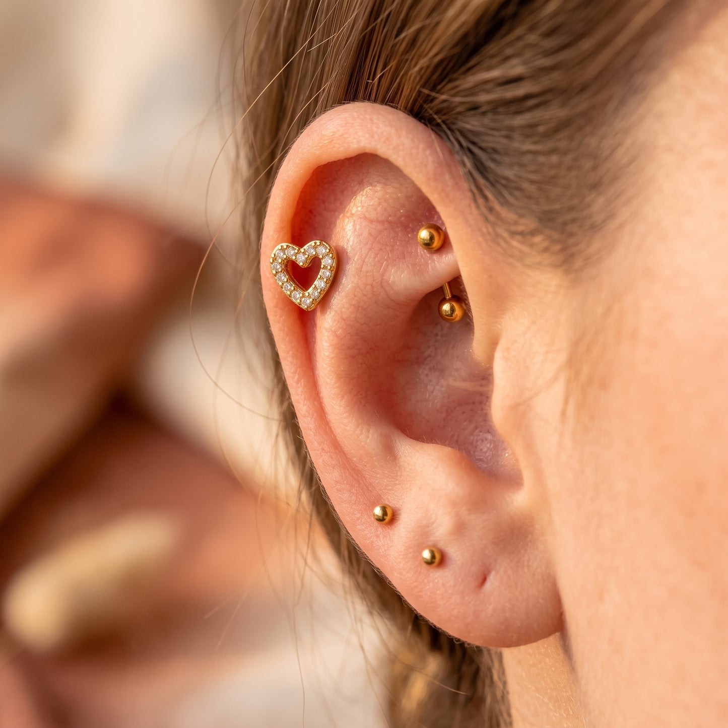The Amour Heart Piercing Stud